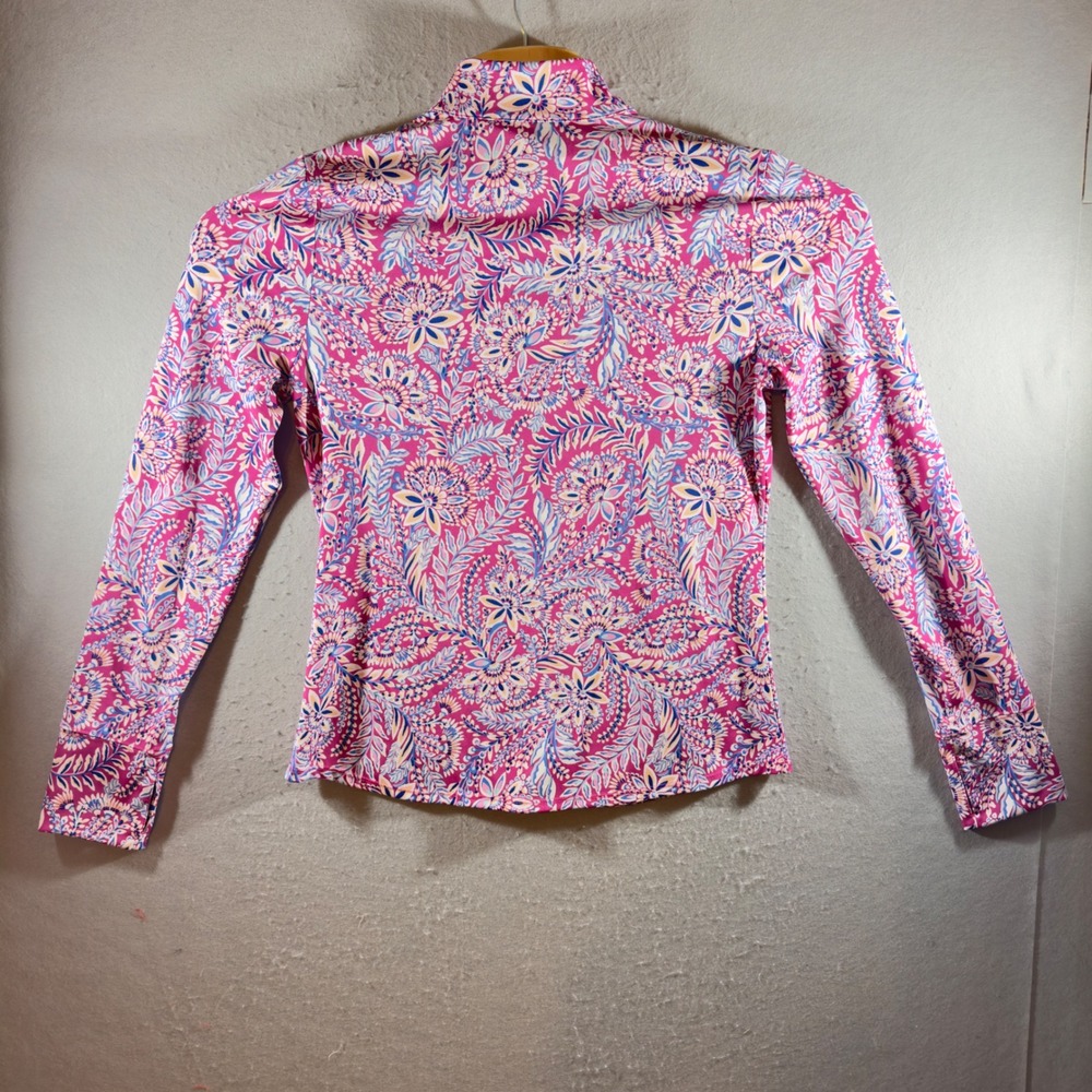 1159 | Tommy Bahama Golf & Tennis Floral Paisley Full Zip Jacket Pink Women L - Picture 2 of 7